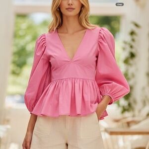 New Staud Top Luna Strawberries and Cream Blouse Size 00